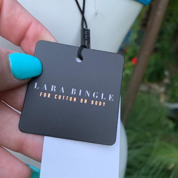 NWT LARA BINGLE Blue Jewel Bikini Swim Top Sz S - Picture 7 of 8